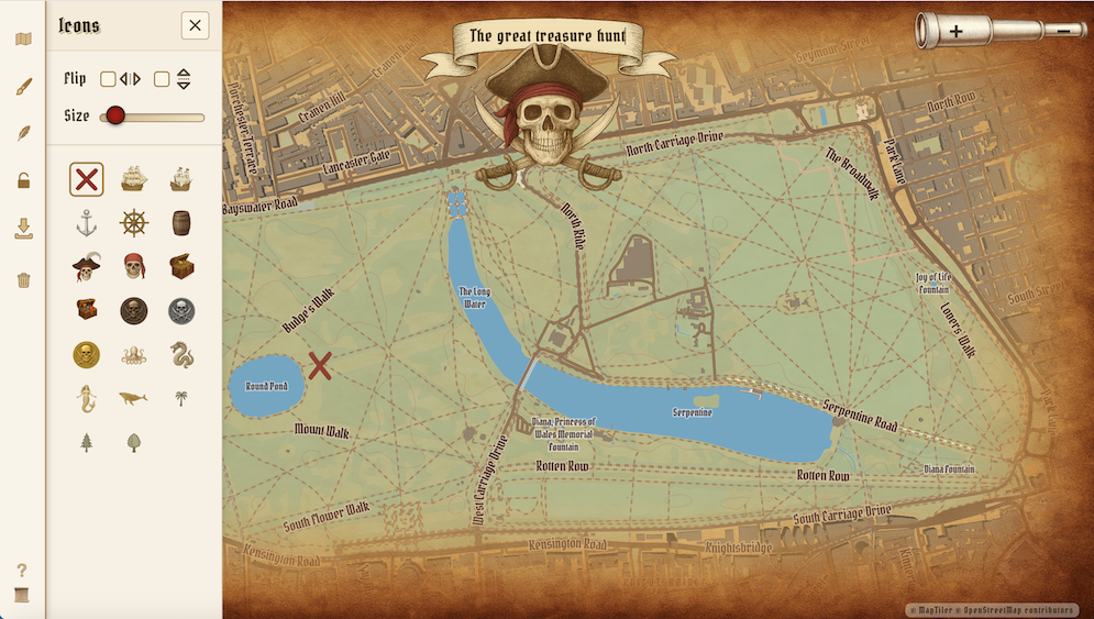 The banner for the pirate treasure map