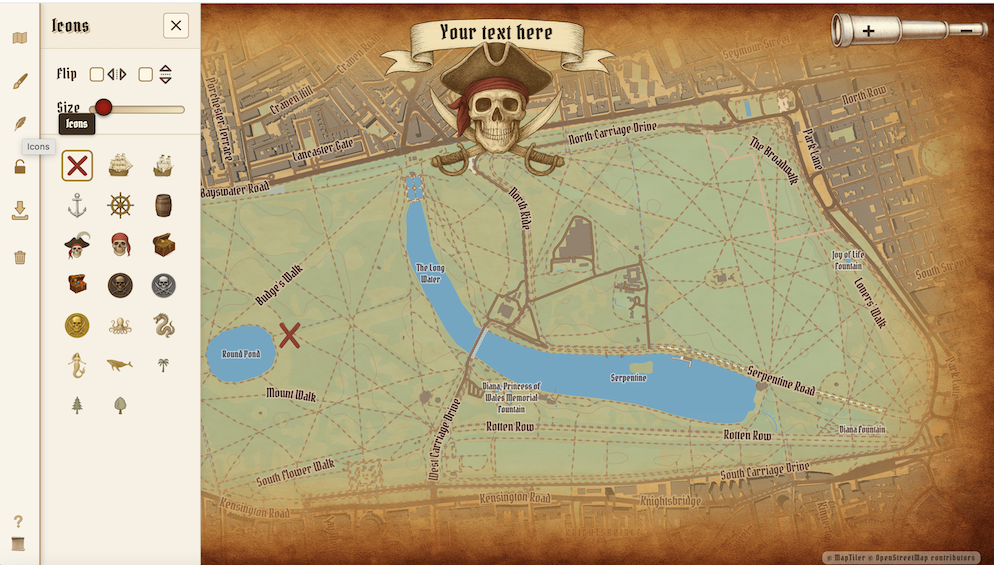 The &lsquo;X marks the spot&rsquo; pirate icon