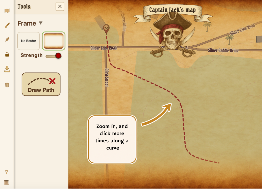 Draw treasure path