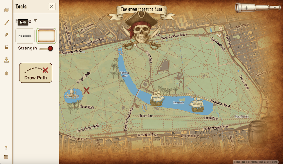 Download button for the pirate treasure map