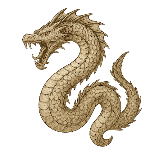 Sea serpent icon representing ocean hazards on fantasy maps